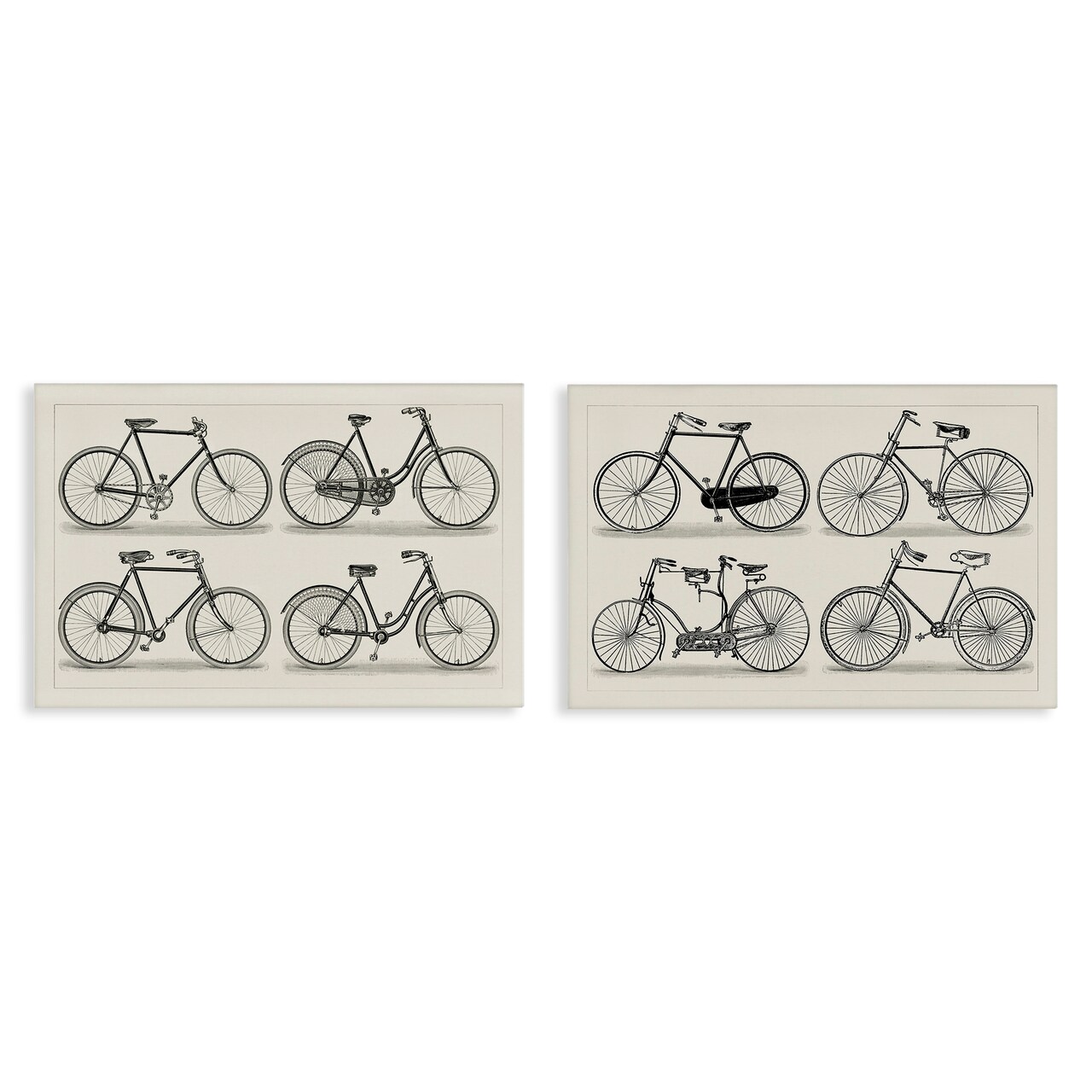 Stupell Industries Vintage Bicycle Styles 2pc Canvas Wall Art Set Design by Vision Studio